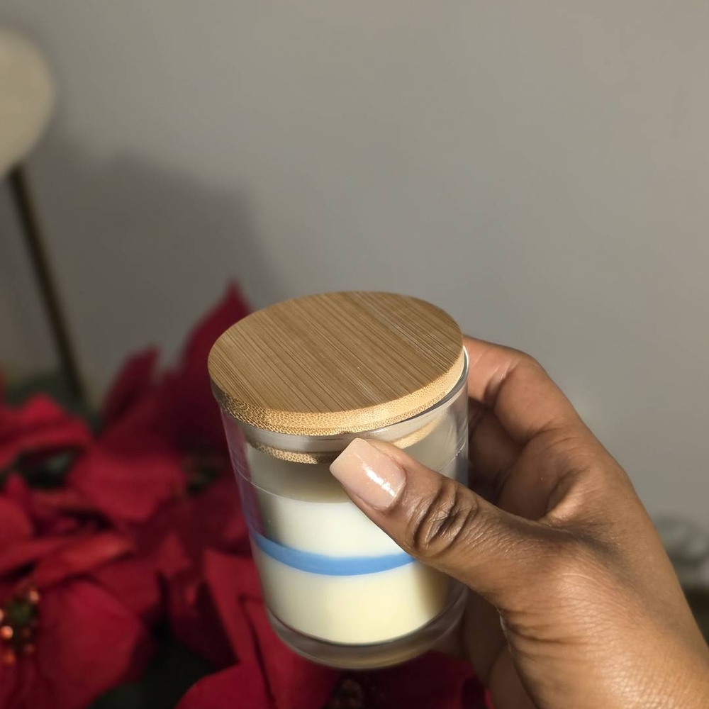 Stylish Glass Candle with Bamboo Lid